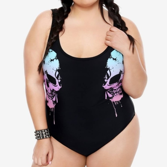 skull bathing suits plus size